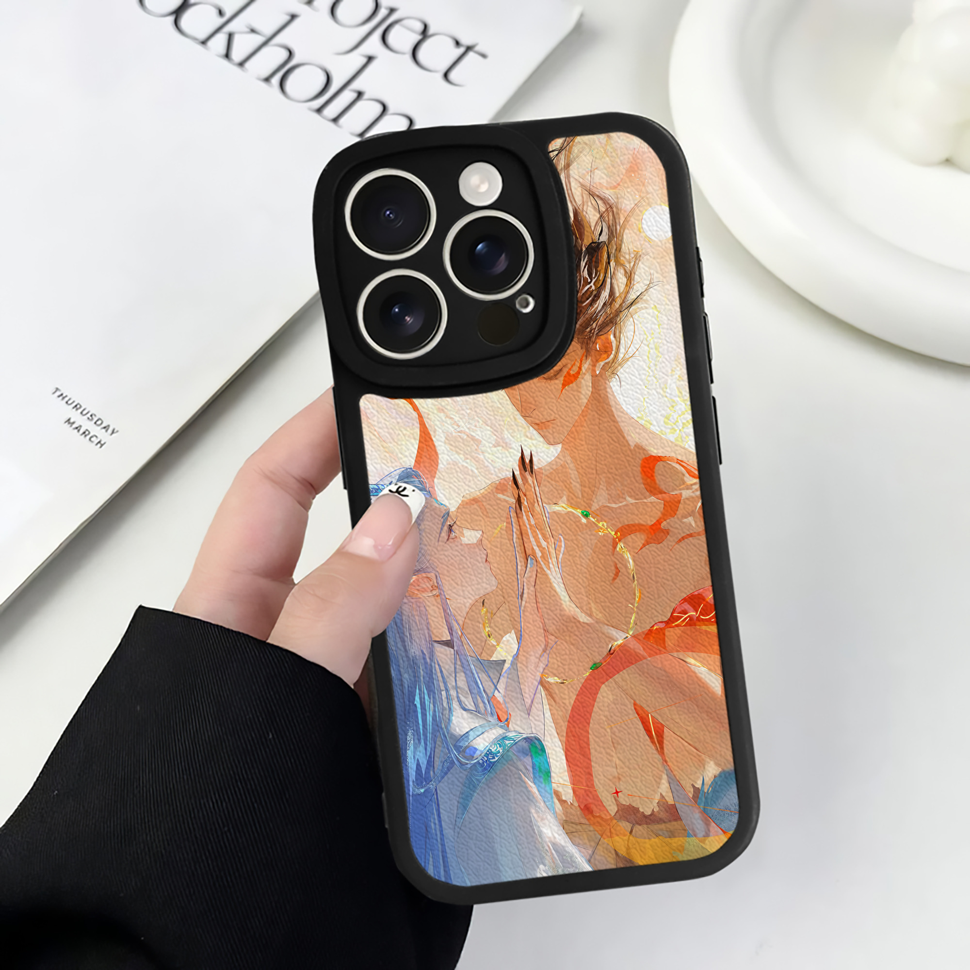 （画像用） Ne Zha 2 ナタ 魔童の大暴れ 【iPhone 16シリーズ対応】シリコンスマホケース（レザー調） 材質：シリコン